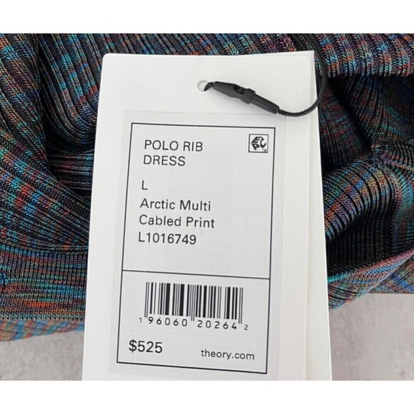 Theory Size L Arctic Polo Ribbed Pullover Henely Collared Sweater Mini NEW Dress - Picture 6 of 15